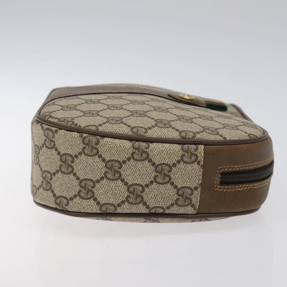GUCCI GG Supreme Web Sherry Line Clutch Bag PVC Beige Gold 89 01 034 Auth 119132 - Picture 3 of 16